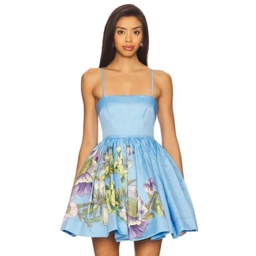 Alemais Donata Mini Dress Sky Blue Sz Us 2 Nwt